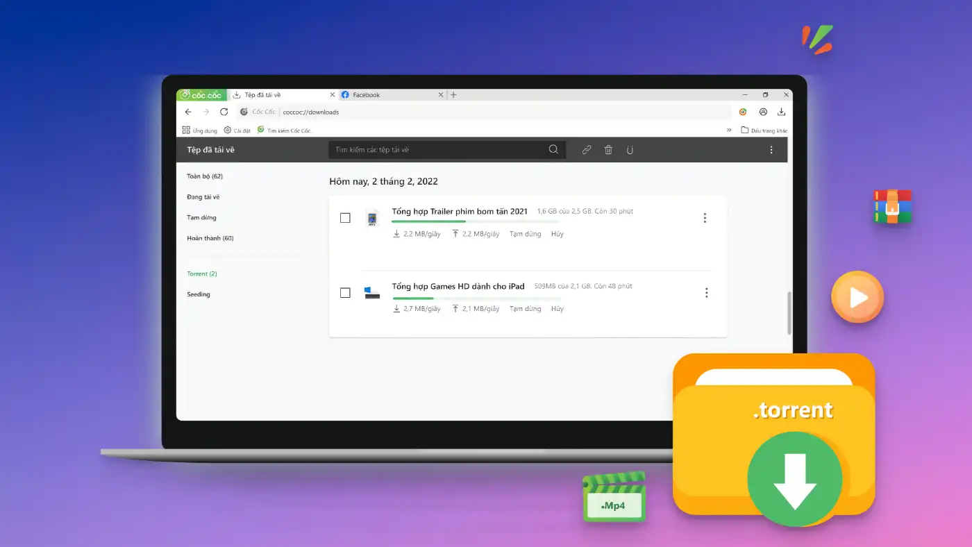 Cốc Cốc - Torrent download support - 03