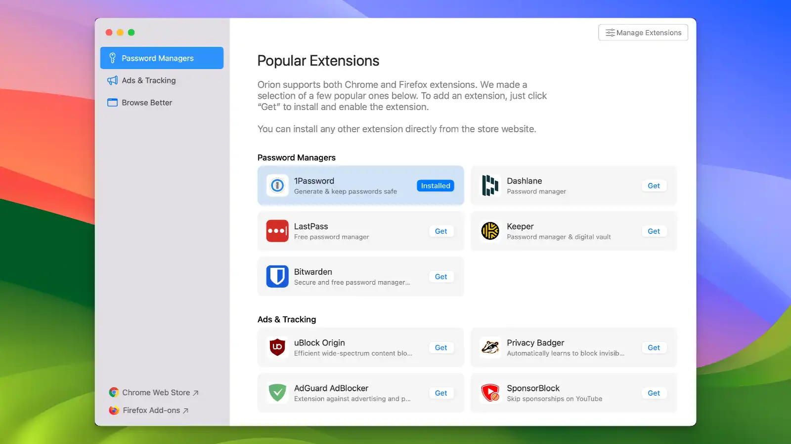 Orion Browser - Extension support - 03