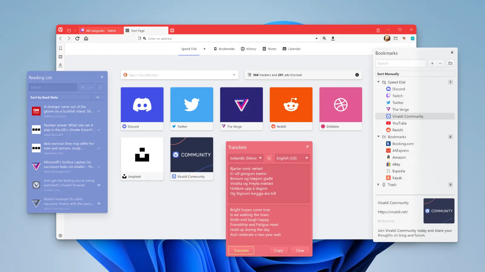 Vivaldi browser Productivity tools - 04